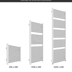 Matisere Sèche-serviette électrique chromé - (HxL) 1335x430mm - 600 (Watts) - 600 Watt - MIK1335-430E8CRO
