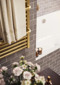 Matisere Sèche-serviette électrique doré de 500mm de haut et 300mm de large - 100 Watt - LIM500/300E8BRA