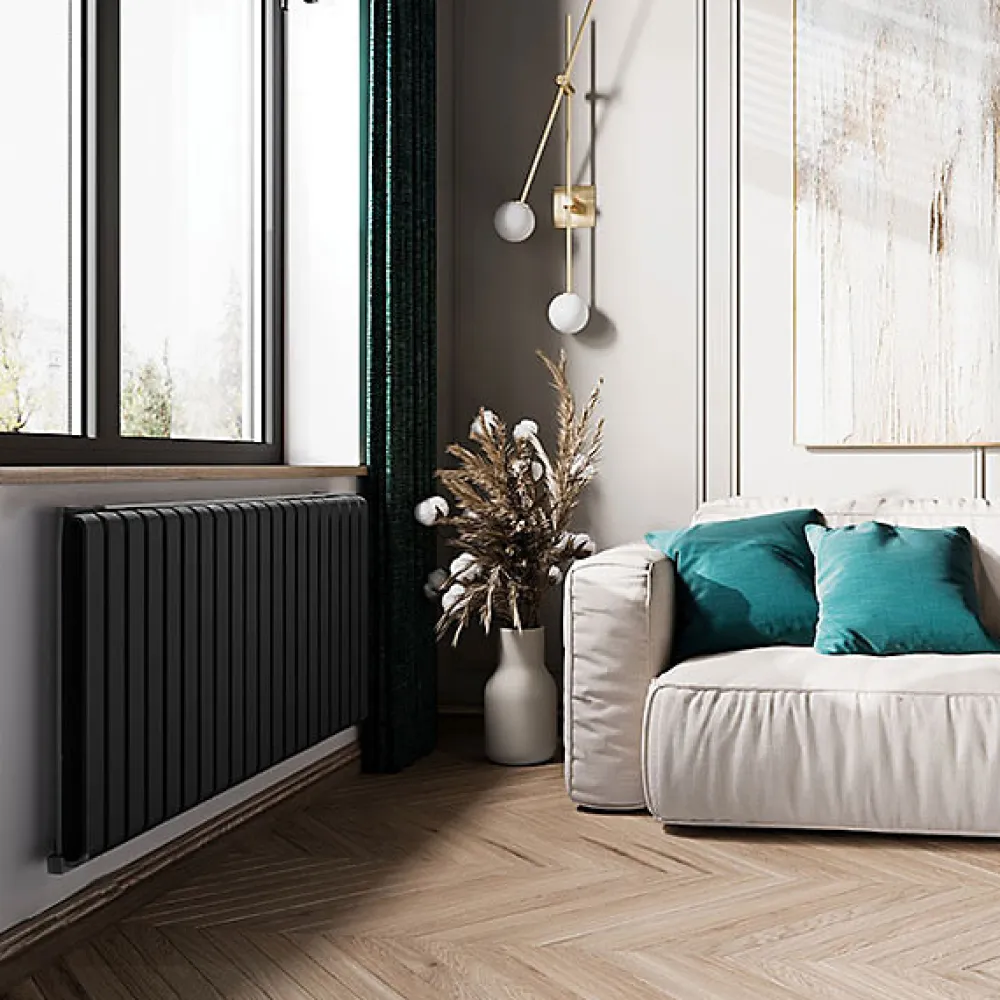 Sèche-Serviettes Électrique|Matisere Sèche-serviette électrique noir thermostat wifi - HxL 630x1825mm - 2000 Watt - WAR630/1825ROE8NW