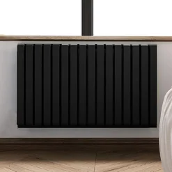 Sèche-Serviettes Électrique|Matisere Sèche-serviette électrique noir thermostat wifi - HxL 630x1565mm - 1500 Watt - WAR630/1565ROE8NW