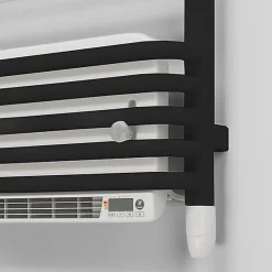 Sèche-Serviettes Soufflant|Matisere Sèche-serviette électrique noir de 1140mm de haut et 500mm de large - 600 Watt - ALE1140/500E8NBLO