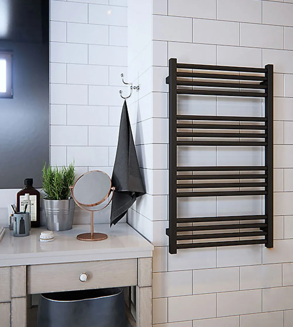 Matisere Sèche-serviette électrique noir - (HxL) 660x400mm - 300 Watt - 300 Watt - FIO660-400E1N