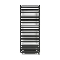 Sèche-Serviettes Soufflant|Matisere Sèche-serviette électrique noir de 1180mm de haut et 500mm de large - 600 Watt - POL1180/500E8NBLO
