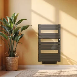 Bestherm Sèche-serviette électrique sans fluide avec soufflerie 500 + 1000 W H.108,4xL60cm HANAE noir