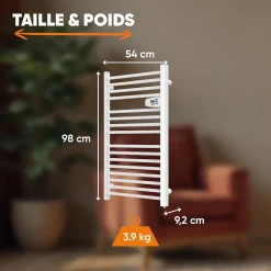 Sèche-Serviettes Mixte|Bestherm Sèche-serviette électrique sans fluide 500W H.98xL54cm HESTIA blanc