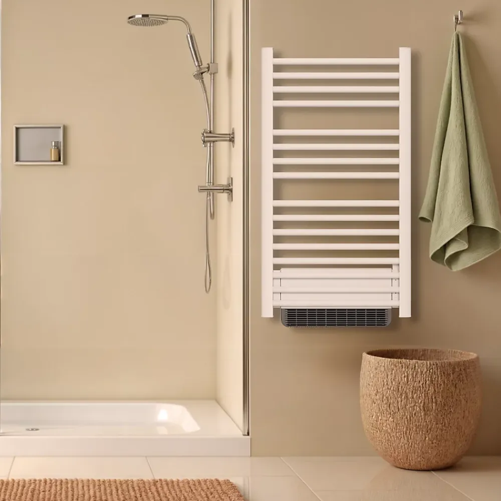 Sèche-Serviettes Soufflant|Bestherm Sèche-serviette électrique sans fluide avec soufflerie 500W+1000W H.100,5xL54cm HESTIA blanc