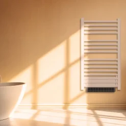 Sèche-Serviettes Soufflant|Bestherm Sèche-serviette électrique sans fluide avec soufflerie 500W+1000W H.100,5xL54cm HESTIA blanc