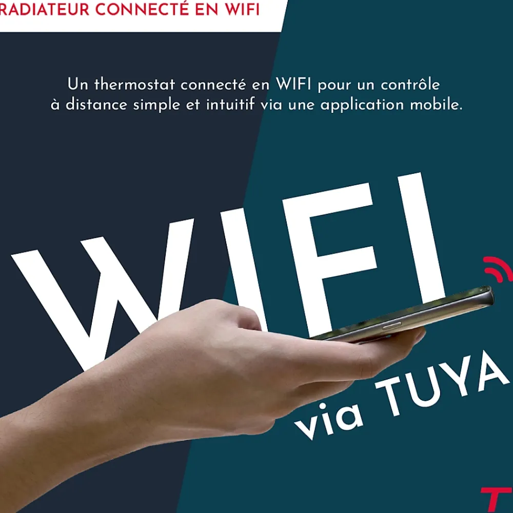 Sèche-Serviettes Mixte|Thomson Sèche-serviette électrique sans fluide connecté WiFi 500W COSMO noir
