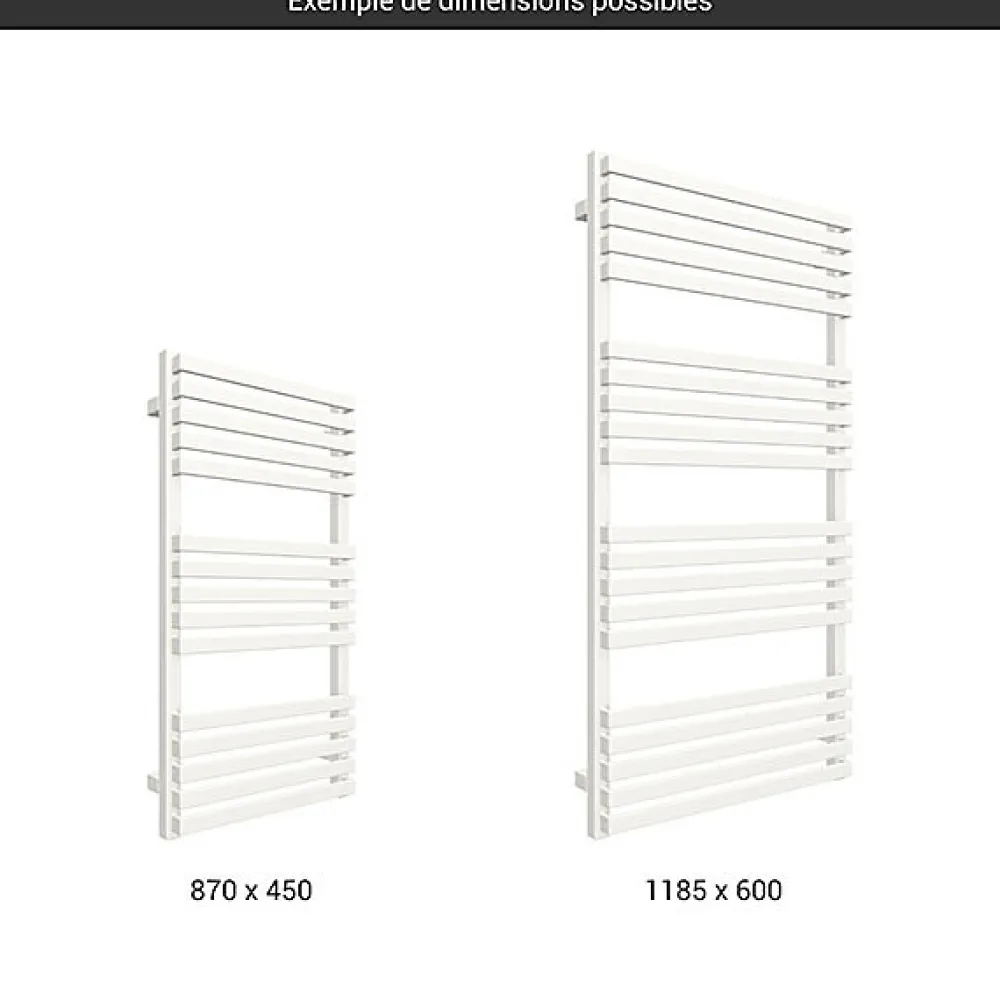 Matisere Sèche-serviette mixte blanc - (HxL) 870x450mm - 400 Watt - 402 Watt - QUA870-450SZ1B