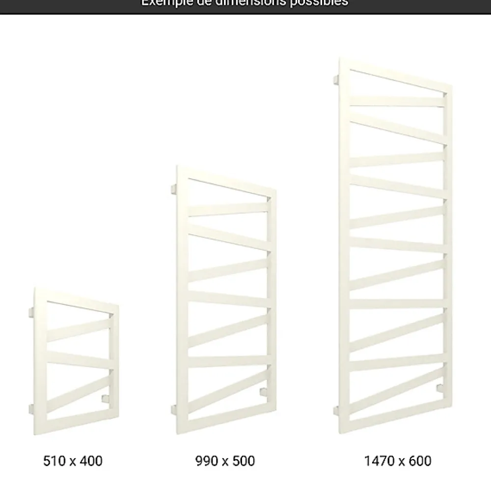 Matisere Sèche-serviette mixte blanc - (HxL) 1710x600mm - 800 Watt - 730 Watt - WIN1710-600Z1B