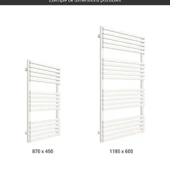 Matisere Sèche-serviette mixte blanc - (HxL) 870x450mm - 400 Watt - 402 Watt - QUA870-450SV2B