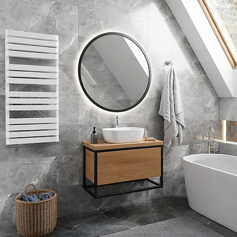 Matisere Sèche-serviette mixte blanc - (HxL) 1110x600mm - 1000 Watt - 924 Watt - WAR1110-600TBZ1B