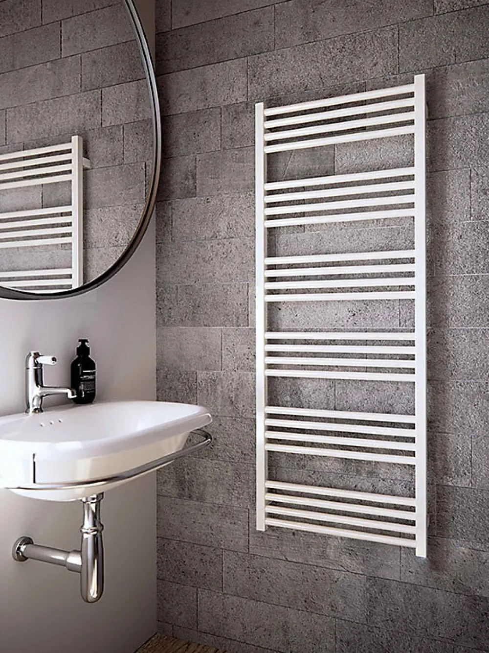 Matisere Sèche-serviette mixte blanc - (HxL) 1620x480mm - 600 Watt - 666 Watt - FIO1620-480Z1B