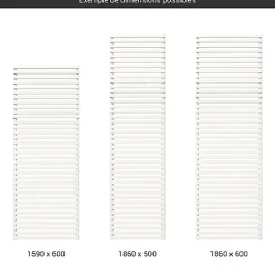 Matisere Sèche-serviette mixte blanc de 1860mm de haut et 600mm de large - 1227 Watt - CIT1860/600SOAZ1B