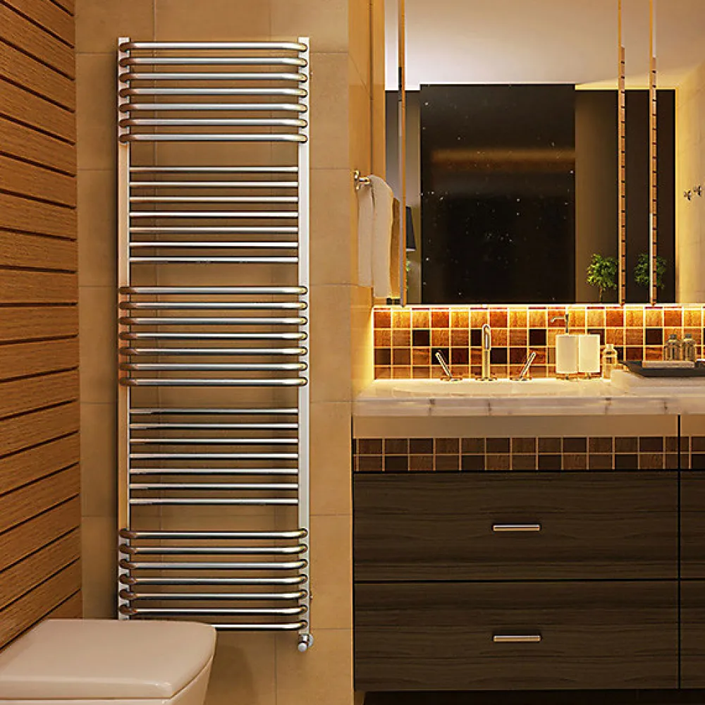 Sèche-Serviettes Mixte|Matisere Sèche-serviette mixte chromé de 1580mm de haut / 600mm de large - 739 Watt - POL1580/600V2CRO