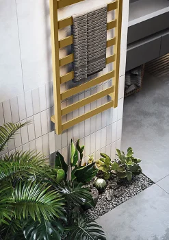Sèche-Serviettes Mixte|Matisere Sèche-serviette mixte doré de 670mm de haut et 600mm de large - 320 Watt - VIV670/600V2BRA