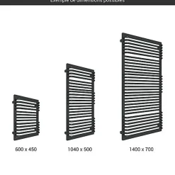 Sèche-Serviettes Mixte|Matisere Sèche-serviette mixte noir - (HxL) 1240x450 mm - 800 Watt - 669 Watt - POC1240-450Z1N