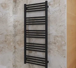 Matisere Sèche-serviette mixte noir - (HxL) 1380x480 mm - 600 Watt - 568 Watt - FIO1380-480V2N