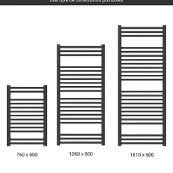 Sèche-Serviettes Mixte|Matisere Sèche-serviette mixte noir - (HxL) 760x500 mm - 300 Watt - 320 Watt - BON760-500Z8N