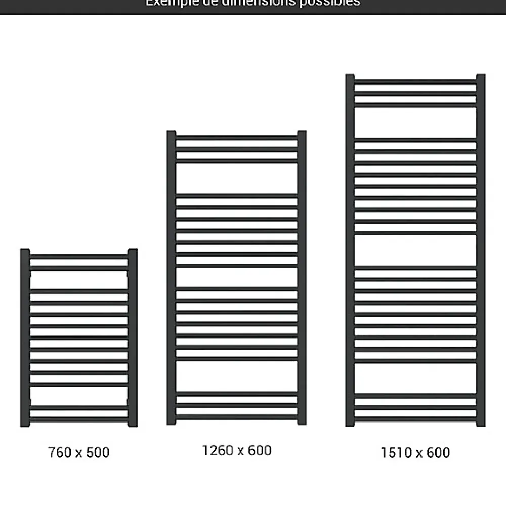 Sèche-Serviettes Mixte|Matisere Sèche-serviette mixte noir - (HxL) 760x500 mm - 300 Watt - 320 Watt - BON760-500Z8N