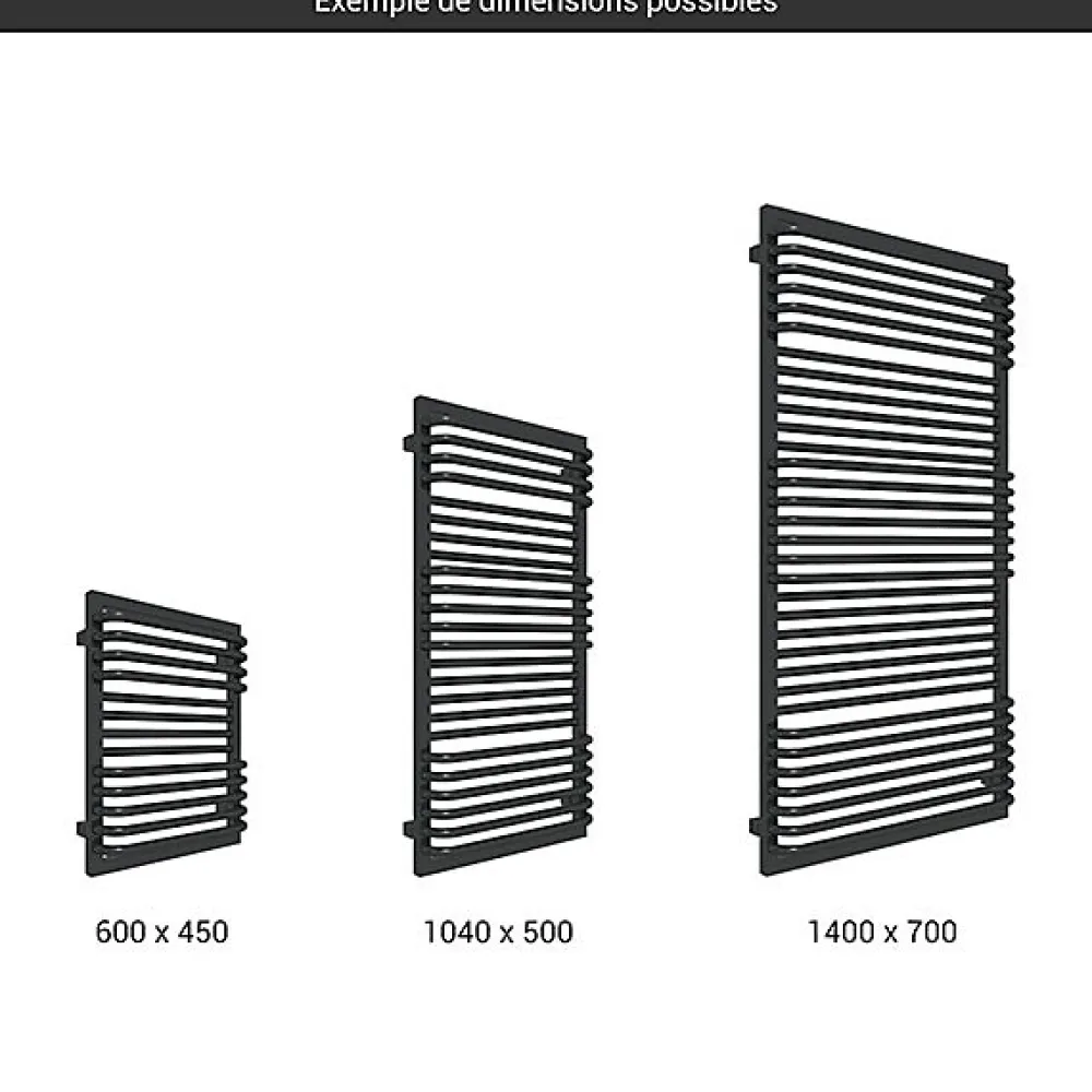 Sèche-Serviettes Mixte|Matisere Sèche-serviette mixte noir - (HxL) 600x450 mm - 300 Watt - 308 Watt - POC600-450V2N