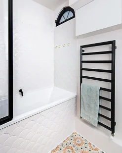 Sèche-Serviettes Mixte|Matisere Sèche-serviette mixte noir - (HxL) 1360x600 mm - 500 Watt - 554 Watt - DIA1360-600Z8N