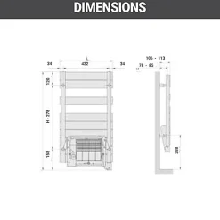 Matisere Sèche-serviette soufflant électrique blanc - HxL : 1698x500mm - 1000 Watt - ROE-170-050/IFS/B