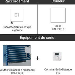 Sèche-Serviettes Soufflant|Matisere Sèche-serviette soufflant électrique blanc - HxL : 986x496mm - 500 Watt - LFE-090-50/IFS/B