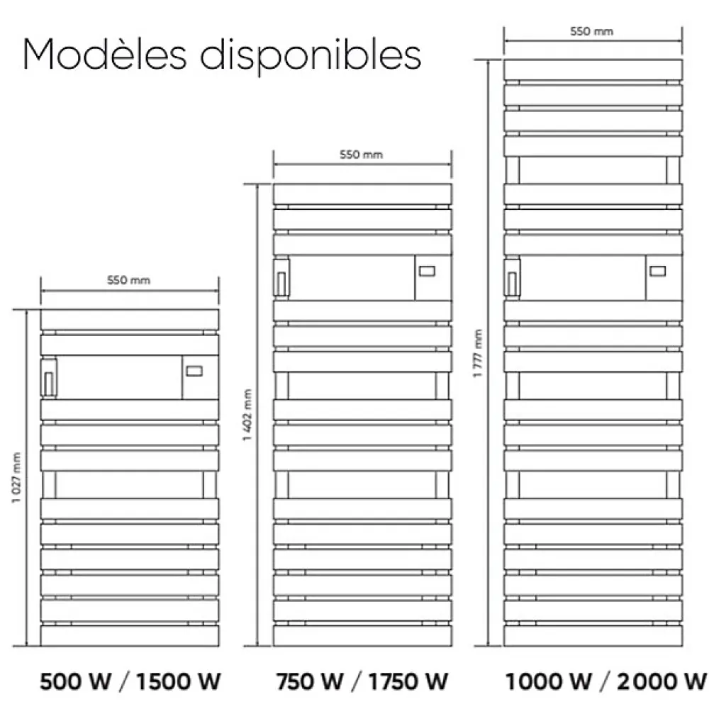 Atlantic Sèche-serviettes - Adelis étroit - - Vertical étroit - 500 W
