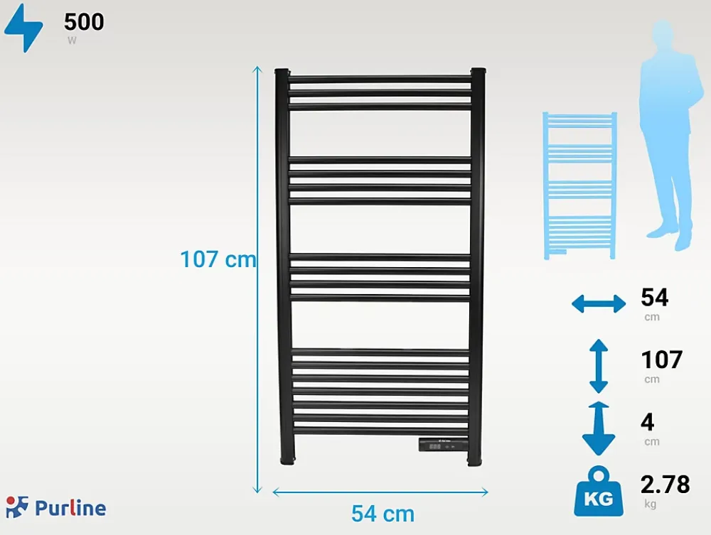 Sèche-Serviettes Soufflant|Pureline Sèche-serviettes avec minuterie 500W