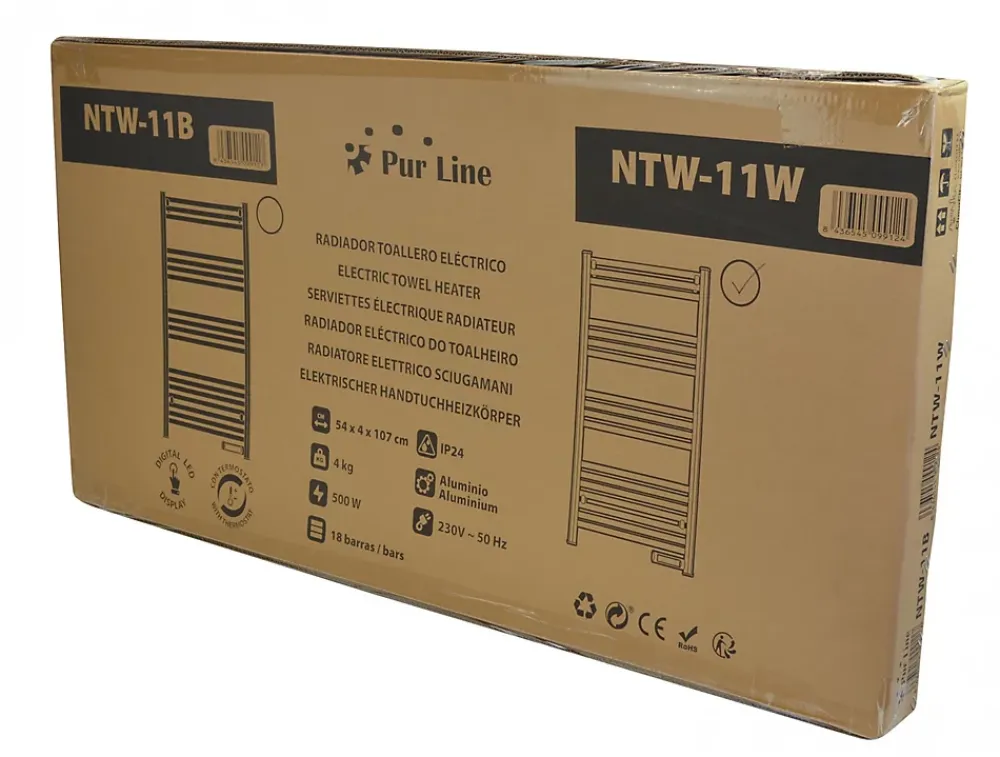 Pureline Sèche-serviettes avec minuterie 500W