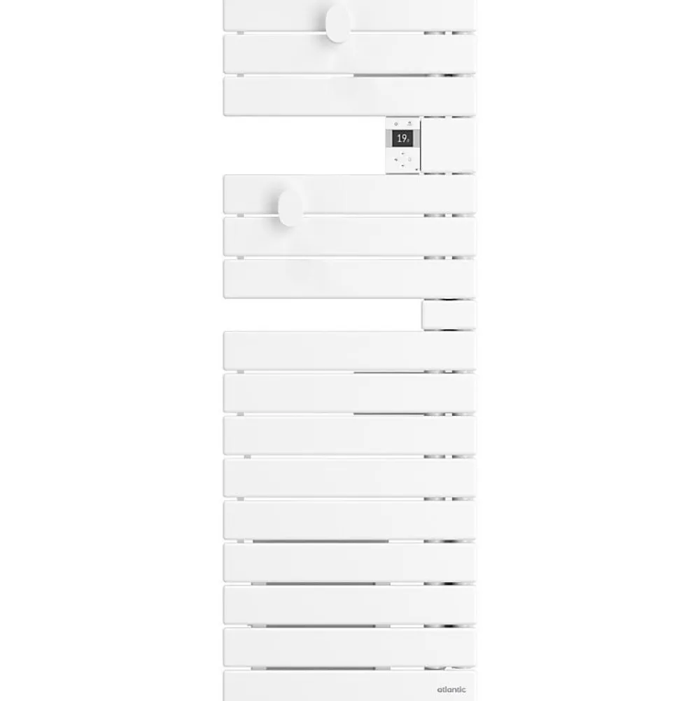 Sèche-Serviettes Électrique|Atlantic Sèche-serviettes connecté Nefertiti étroit mât gauche 600W blanc brillant - - 850609