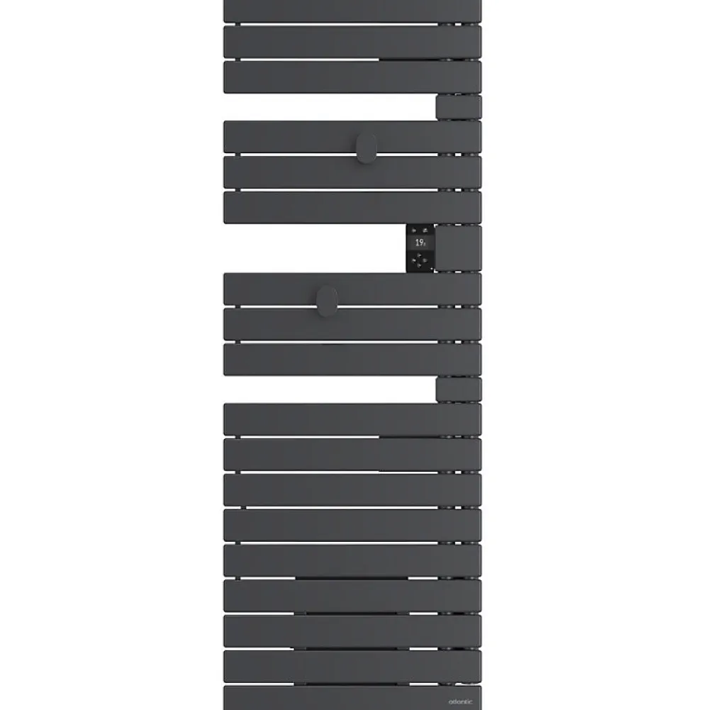 Sèche-Serviettes Électrique|Atlantic Sèche-serviettes connecté Nefertiti mât à droite 500W graphite - - 850029