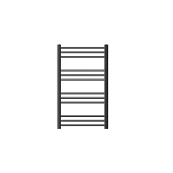Sèche-Serviettes Mixte|Luxebath Sèche-Serviettes Design Sahara - 600 x 800 mm - Anthracite - Connexion Latéral - Forme Droite - avec Kit Montage Mural