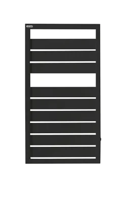 Sèche-Serviettes Eau Chaude|Acova Sèche-serviettes eau chaude noir en acier 432W + 2 patères, Astrakan