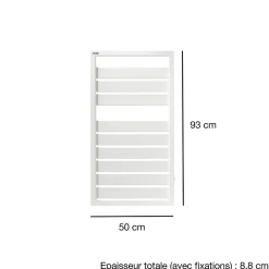 Sèche-Serviettes Eau Chaude|Acova Sèche-serviettes eau chaude noir en acier 432W + 2 patères, Astrakan