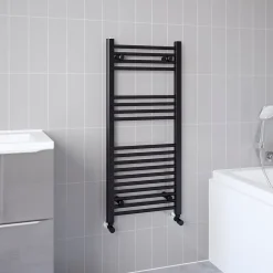 Sèche-Serviettes Eau Chaude|Flomasta Sèche-serviettes eau chaude plat en acier noir 411W