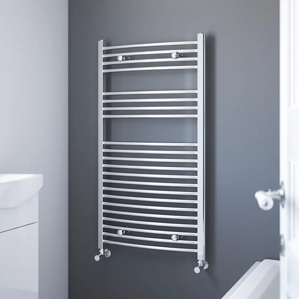 Sèche-Serviettes Eau Chaude|Flomasta Sèche-serviettes eau chaude en acier galbé argent 382W