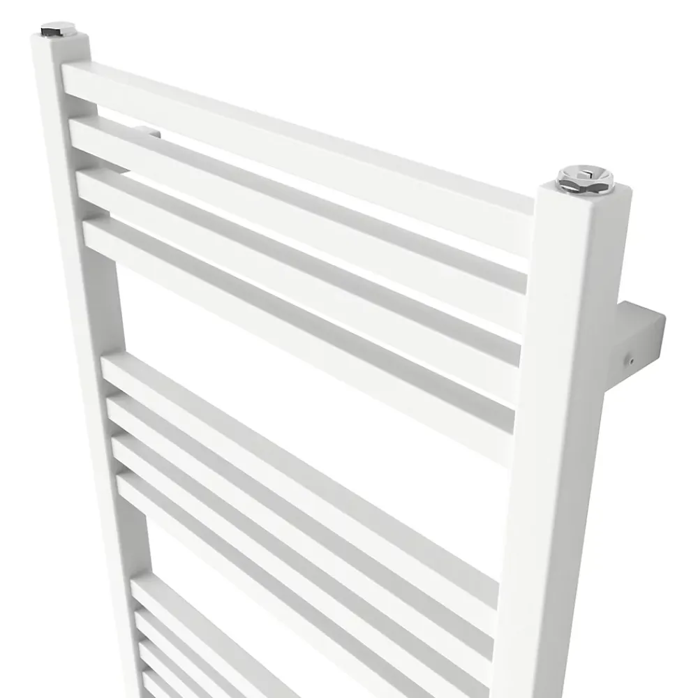 Sèche-Serviettes Eau Chaude|GoodHome Sèche-serviettes eau chaude en acier Duala blanc 16 barres - 325 W