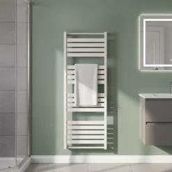 Sèche-Serviettes Eau Chaude|GoodHome Sèche-serviettes eau chaude en acier Loreto vertical blanc 679 W