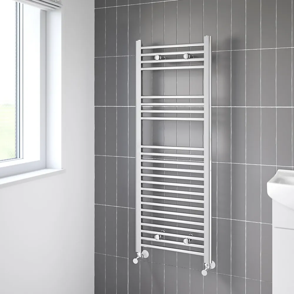 Flomasta Sèche-serviettes eau chaude plat en acier argent 333W