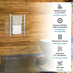Sèche-Serviettes Électrique|Fishtec Sèche-Serviettes Sur Pied ou Mural