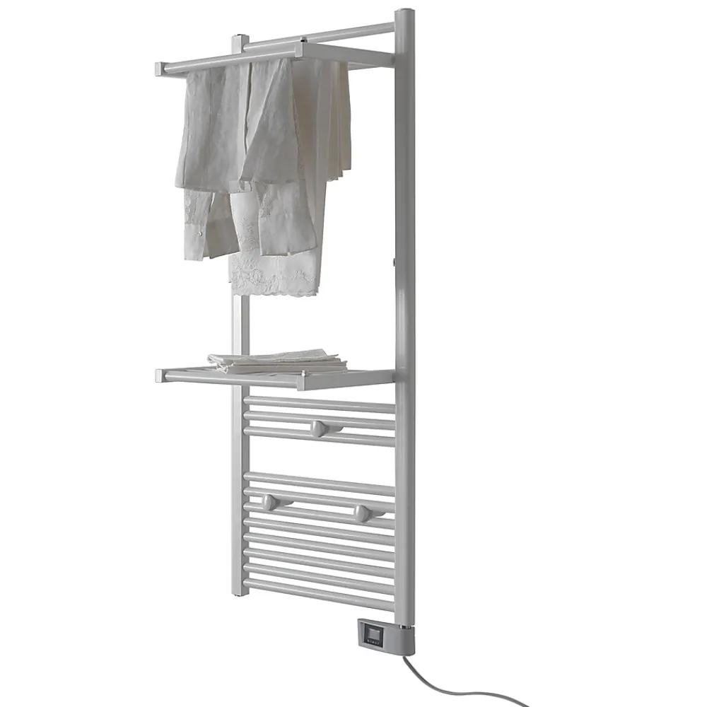 Sèche-Serviettes Électrique|Deltacalor Sèche-serviettes électrique à inertie fluide Papillon2 500W blanc