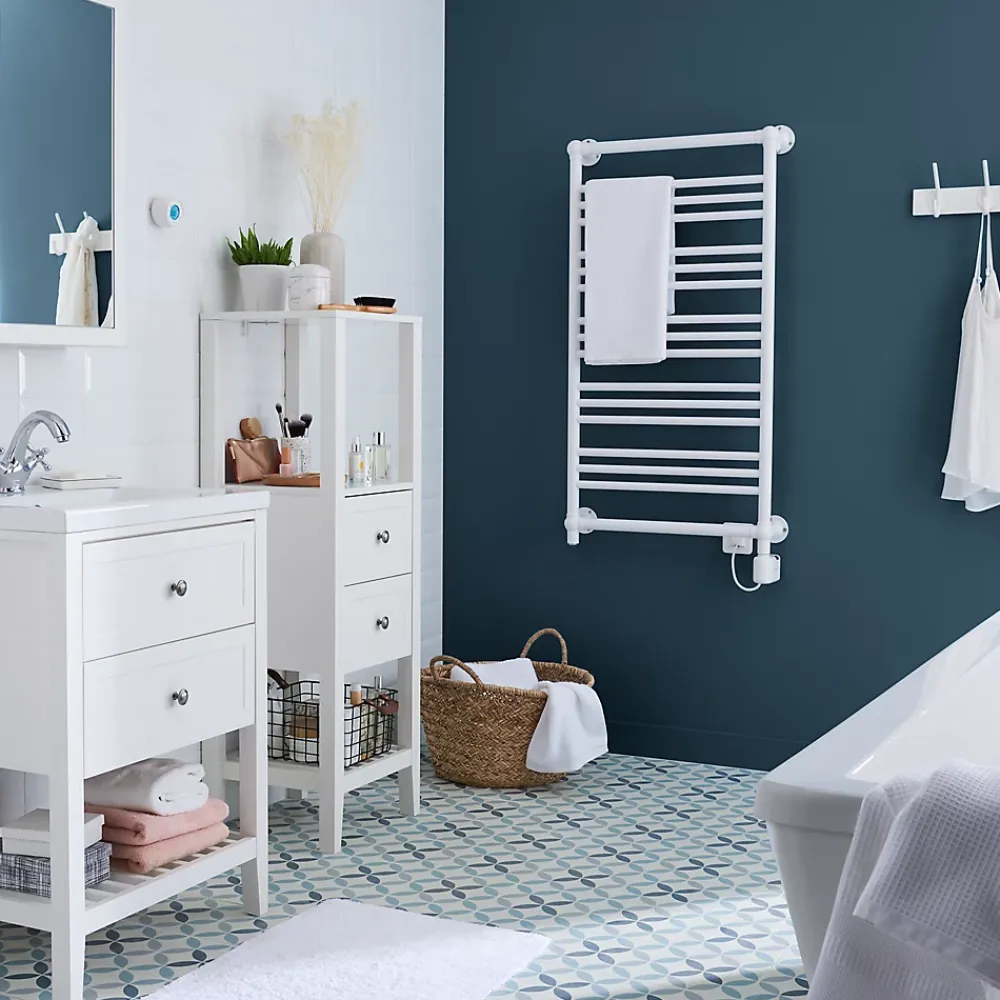GoodHome Sèche-serviettes électrique à inertie fluide Hyana blanc 500W