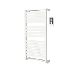 Sèche-Serviettes Soufflant|GoodHome Sèche-serviettes électrique Loreto blanc 500W + Soufflerie amovible Acilia blanc 1000W