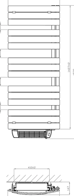 Delonghi Sèche-serviettes électrique à inertie fluide Madeira blanc 700W + soufflerie 1000W