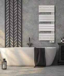 Sèche-Serviettes Électrique|Deltacalor Sèche-serviettes électrique asymétrique 500W blanc 5m²