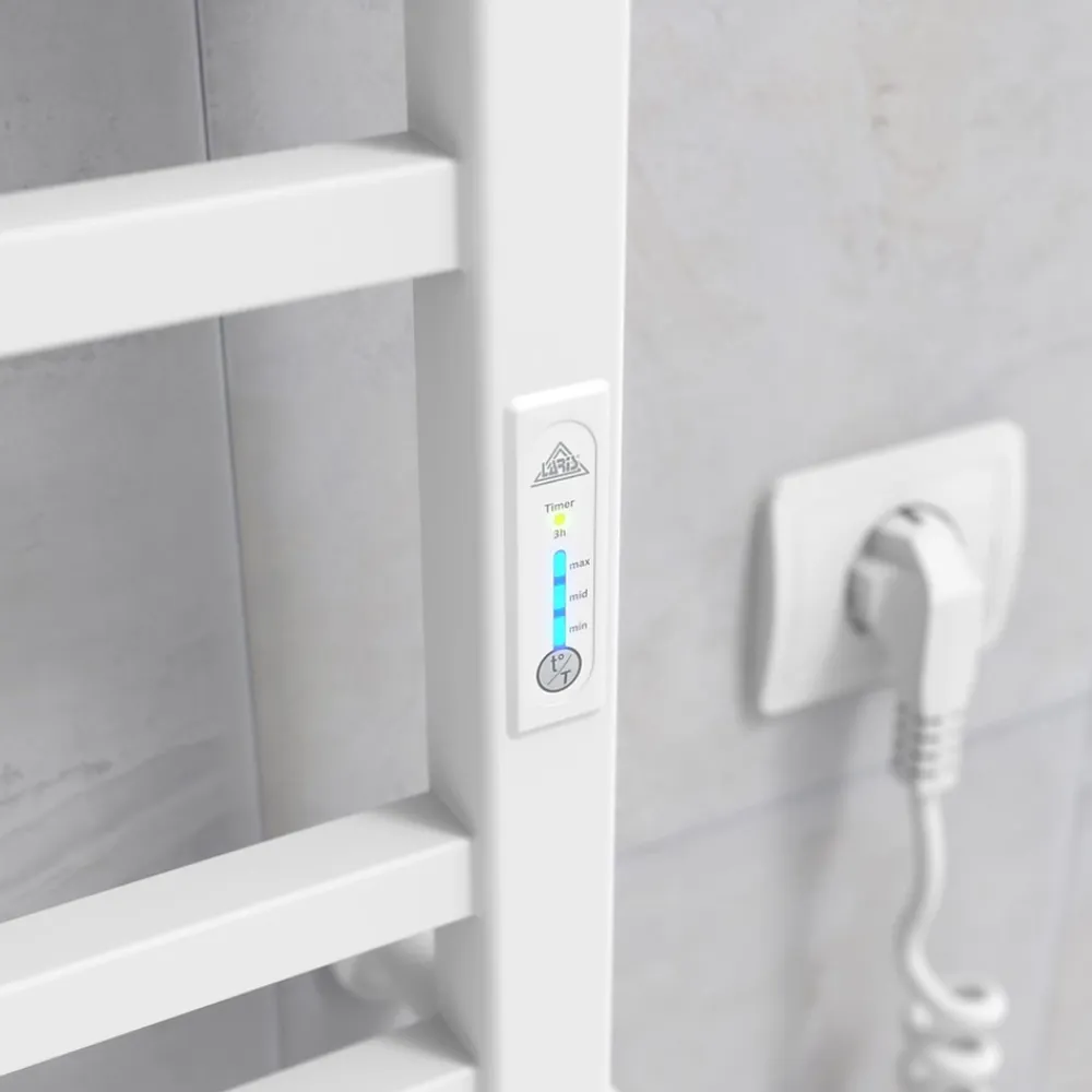 Laris Sèche-serviettes électrique IMIDZ 350x900 avec minuterie ECO, 190W, Blanc