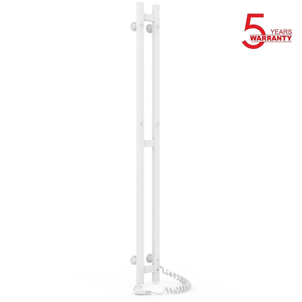 Sèche-Serviettes Électrique|Laris Sèche-serviettes électrique DUET 80x1200 avec minuterie ECO, 80W, Blanc