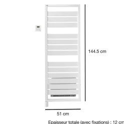 Sèche-Serviettes Soufflant|Acova Sèche-serviettes électrique à inertie fluide Astrakan +Air grey aluminium 750W + soufflerie 1000W